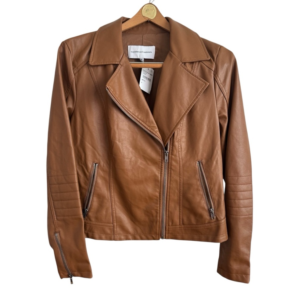 NWT Faux Leather Camel Brown Women’s Jacket Nordstroms MEDIUM